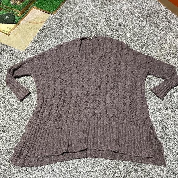 Free People Easy Cable Knit V Neck Sweater M Cotton See Note - Picture 6 of 9